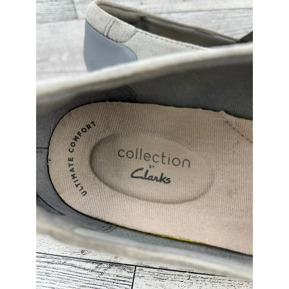 Clarks‎ Collection Womens Gray Suede Slip On Ultimate Comfort Shoes Size  8M